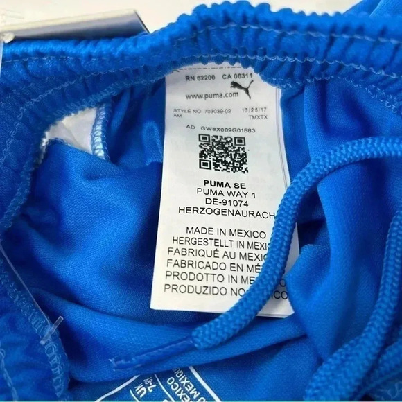 PUMA SHORTS BOYS SMALL BORUSSIA YOUTH ROYAL BLUE WHITE BASKETBALL ATHLETIC - Picture 4 of 7